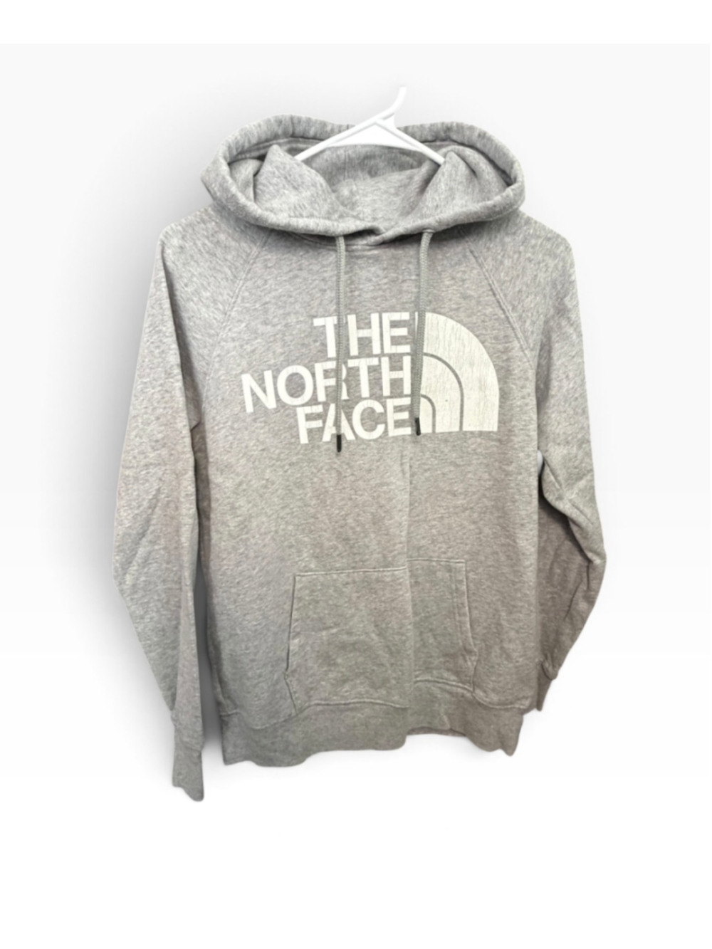 Women's The North Face Hoodie Sweatshirt Size XS Grey White Logo